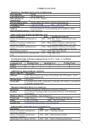 Curriculum Vitae - Ekonomski fakultet - University of Sarajevo