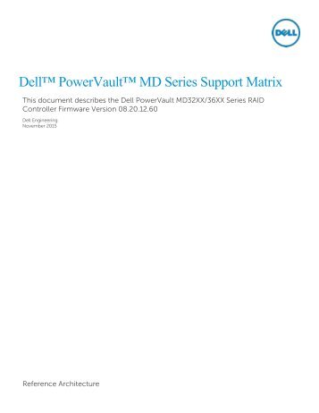 Dell PowerVault MD Series Support Matrix