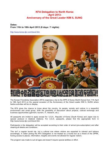 KFA Delegation to North Korea -April 2013 ... - Korea-DPR.com