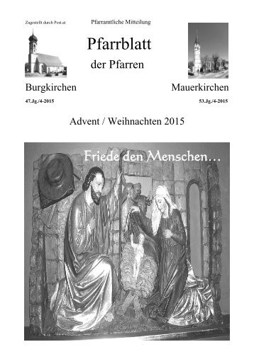 Pfarrblatt BK + MK - Weihnachten 2015