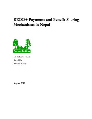4. Parameters to be considered for REDD benefit sharing in Nepal