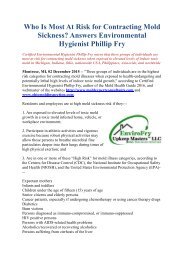 Who Is Most At Risk for Contracting Mold Sickness - Answers Environmental Hygienist Phillip Fry