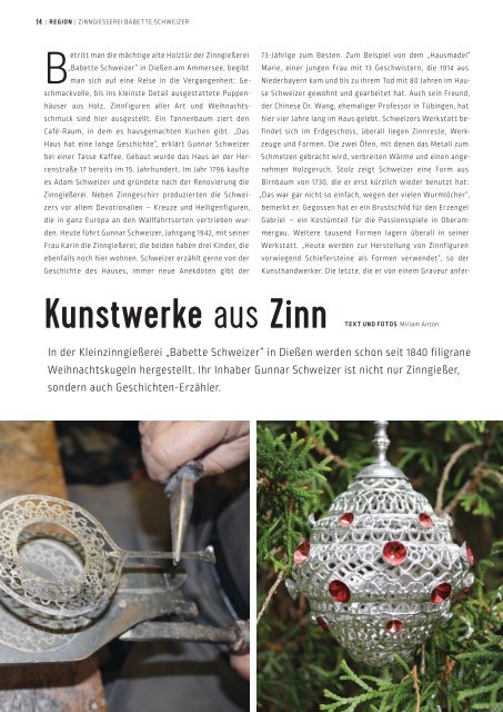 SchlossMagazin für das Fuenfseenland – Dezember 2015