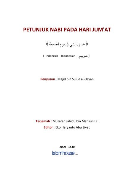 PETUNJUK NABI PADA HARI JUM'AT - Islam House