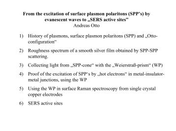 From the excitation of surface plasmon polaritons ... - Andreas Otto