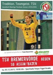 TSV Bremervörde Hallenheft 5. Dezember 2015 gegen Achim/Baden