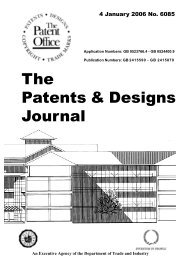 The Patent and Design Journal 6085 - Intellectual Property Office