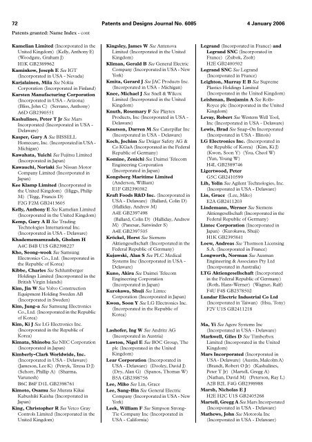 The Patent and Design Journal 6085 - Intellectual Property Office