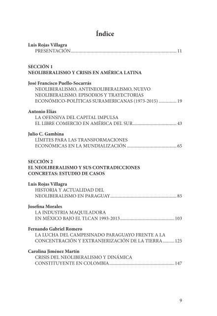 NEOLIBERALISMO EN AMÉRICA LATINA CRISIS TENDENCIAS Y ALTERNATIVAS