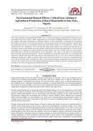 Environmental Hazard Effects: Critical Issue relating to Agricultural Production of Rural Households in Imo State, Nigeria