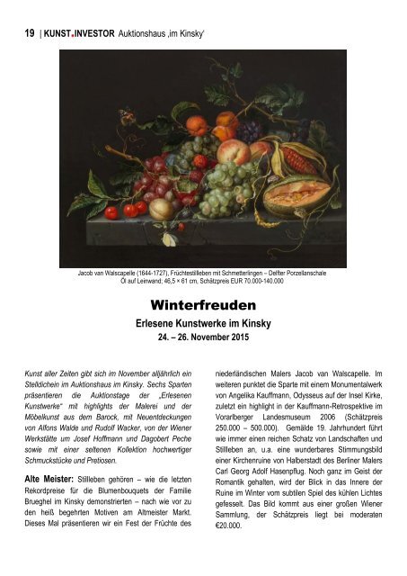 KUNSTINVESTOR Heft Nr. 11 [AUSGABE.NOVEMBER.2015]