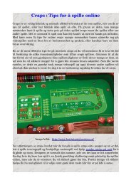 Craps : Tips for å spille online