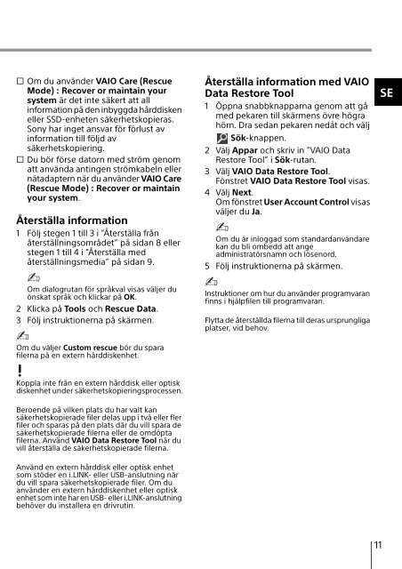 Sony SVE14A3M1E - SVE14A3M1E Guida alla risoluzione dei problemi Finlandese