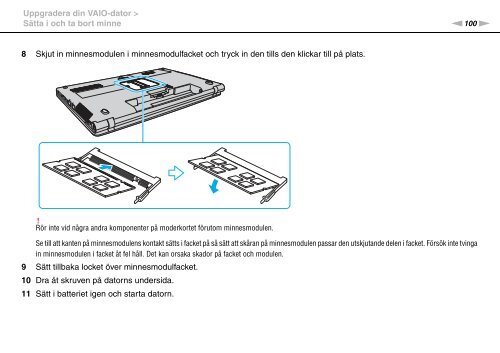 Sony VPCF11E4E - VPCF11E4E Istruzioni per l'uso Svedese