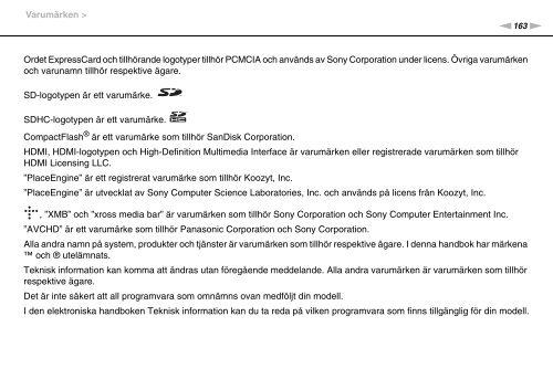 Sony VPCF11E4E - VPCF11E4E Istruzioni per l'uso Svedese