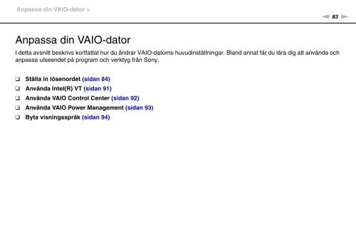 Sony VPCF11E4E - VPCF11E4E Istruzioni per l'uso Svedese