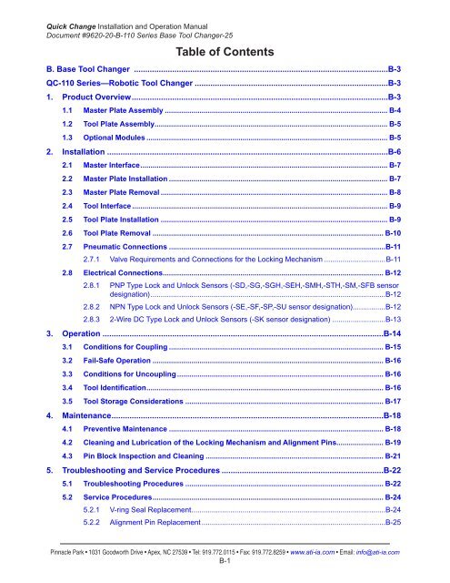 Table of Contents