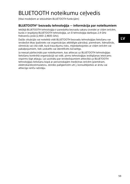 Sony SVE1713B4E - SVE1713B4E Documenti garanzia Lettone