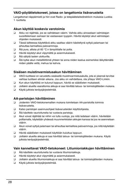 Sony VPCZ12Z9R - VPCZ12Z9R Documenti garanzia Danese