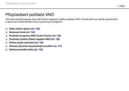 Sony VPCSA3S9E - VPCSA3S9E Istruzioni per l'uso Ceco