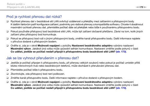 Sony VPCSA3S9E - VPCSA3S9E Istruzioni per l'uso Ceco