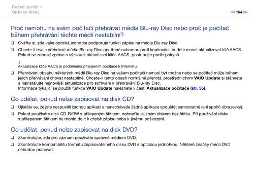 Sony VPCSA3S9E - VPCSA3S9E Istruzioni per l'uso Ceco