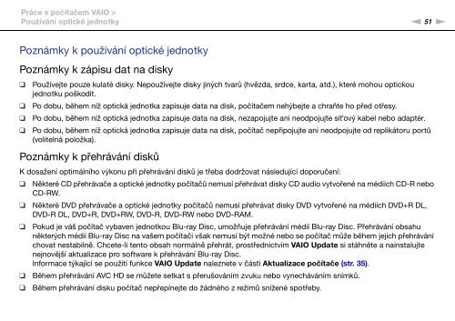 Sony VPCSA3S9E - VPCSA3S9E Istruzioni per l'uso Ceco