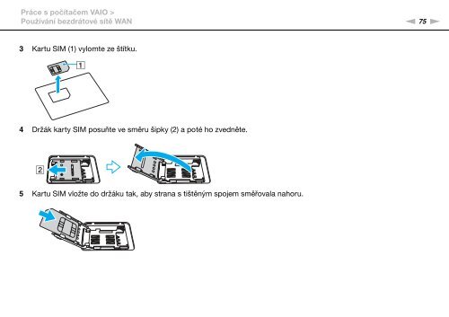 Sony VPCSA3S9E - VPCSA3S9E Istruzioni per l'uso Ceco