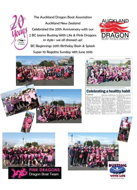 20 Years Memento of International Breast Cancer Dragon Boat Paddling. "Our Stories"