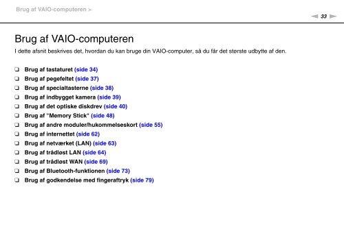 Sony VPCS13S9R - VPCS13S9R Istruzioni per l'uso Danese