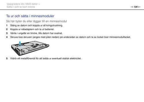 Sony VPCS13S9R - VPCS13S9R Istruzioni per l'uso Svedese