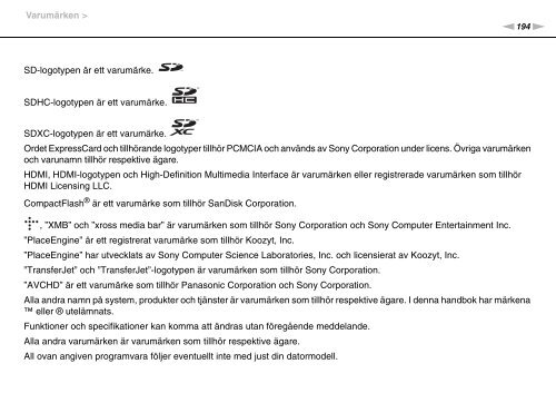 Sony VPCS13S9R - VPCS13S9R Istruzioni per l'uso Svedese