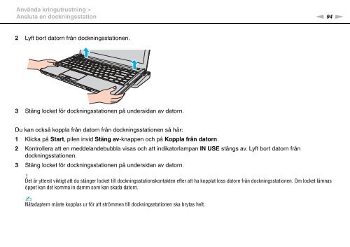 Sony VPCS13S9R - VPCS13S9R Istruzioni per l'uso Svedese