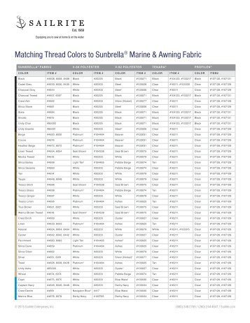 Matching Thread Colors to Sunbrella Marine & Awning Fabric