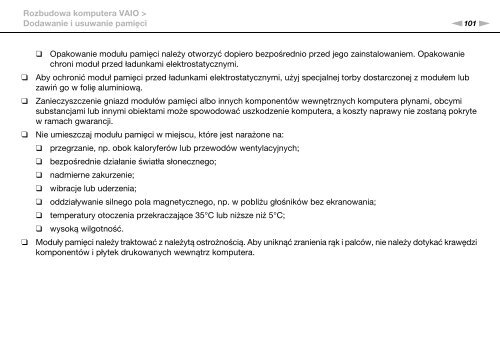 Sony VPCCB3S1R - VPCCB3S1R Istruzioni per l'uso Polacco