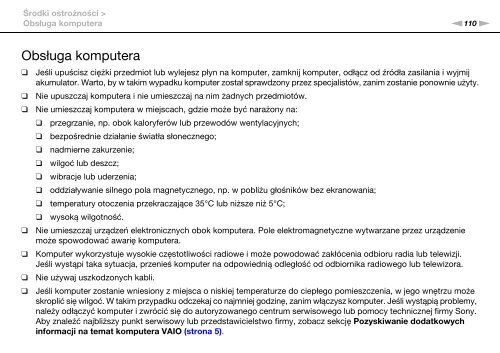 Sony VPCCB3S1R - VPCCB3S1R Istruzioni per l'uso Polacco