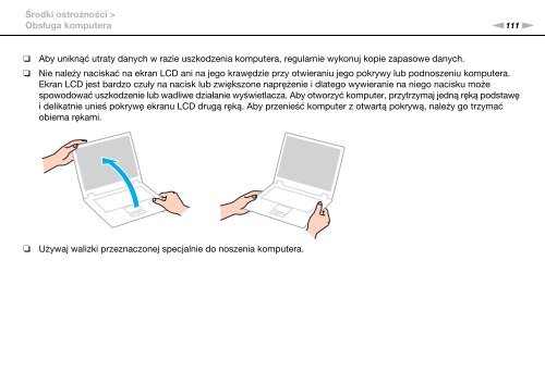 Sony VPCCB3S1R - VPCCB3S1R Istruzioni per l'uso Polacco