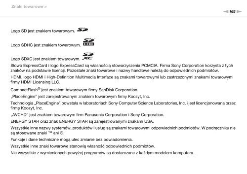 Sony VPCCB3S1R - VPCCB3S1R Istruzioni per l'uso Polacco