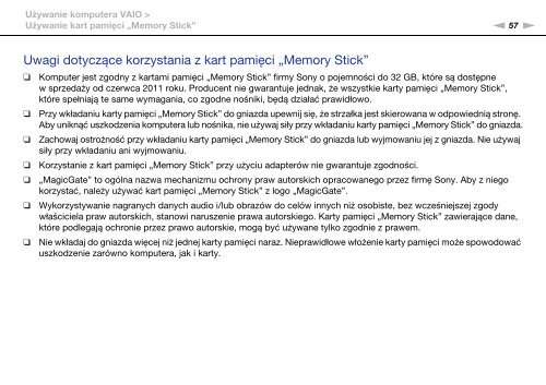 Sony VPCCB3S1R - VPCCB3S1R Istruzioni per l'uso Polacco