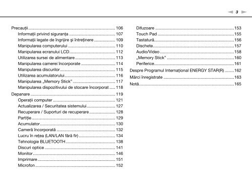 Sony VPCCB3S1R - VPCCB3S1R Istruzioni per l'uso Rumeno