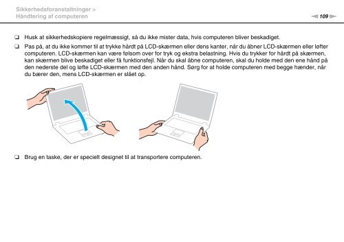 Sony VPCCB3S1R - VPCCB3S1R Istruzioni per l'uso Danese