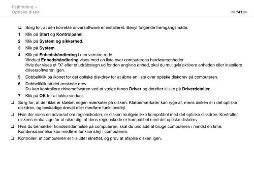 Sony VPCCB3S1R - VPCCB3S1R Istruzioni per l'uso Danese