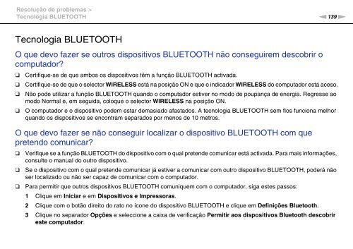 Sony VPCCB3S1R - VPCCB3S1R Istruzioni per l'uso Portoghese