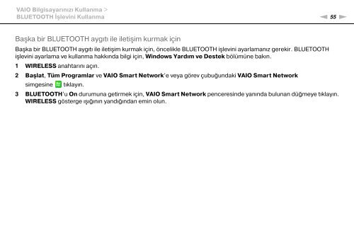 Sony VPCYB3Q1R - VPCYB3Q1R Istruzioni per l'uso Turco