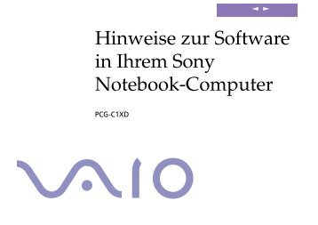 Sony PCG-C1XN - PCG-C1XN Manuale software Tedesco