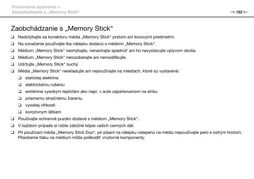 Sony VPCSE1E1E - VPCSE1E1E Istruzioni per l'uso Slovacco