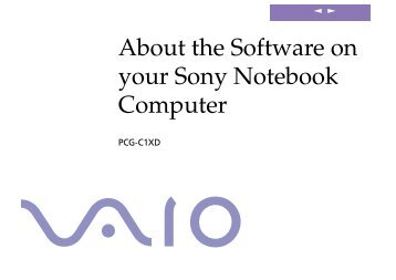 Sony PCG-C1XN - PCG-C1XN Manuale software Inglese