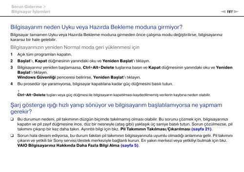 Sony VPCSE1E1E - VPCSE1E1E Istruzioni per l'uso Turco