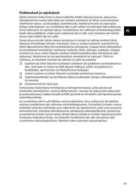 Sony SVE1513X9R - SVE1513X9R Documenti garanzia Svedese