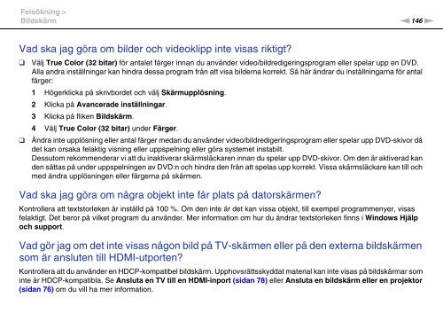 Sony VPCCA3X1R - VPCCA3X1R Istruzioni per l'uso Svedese